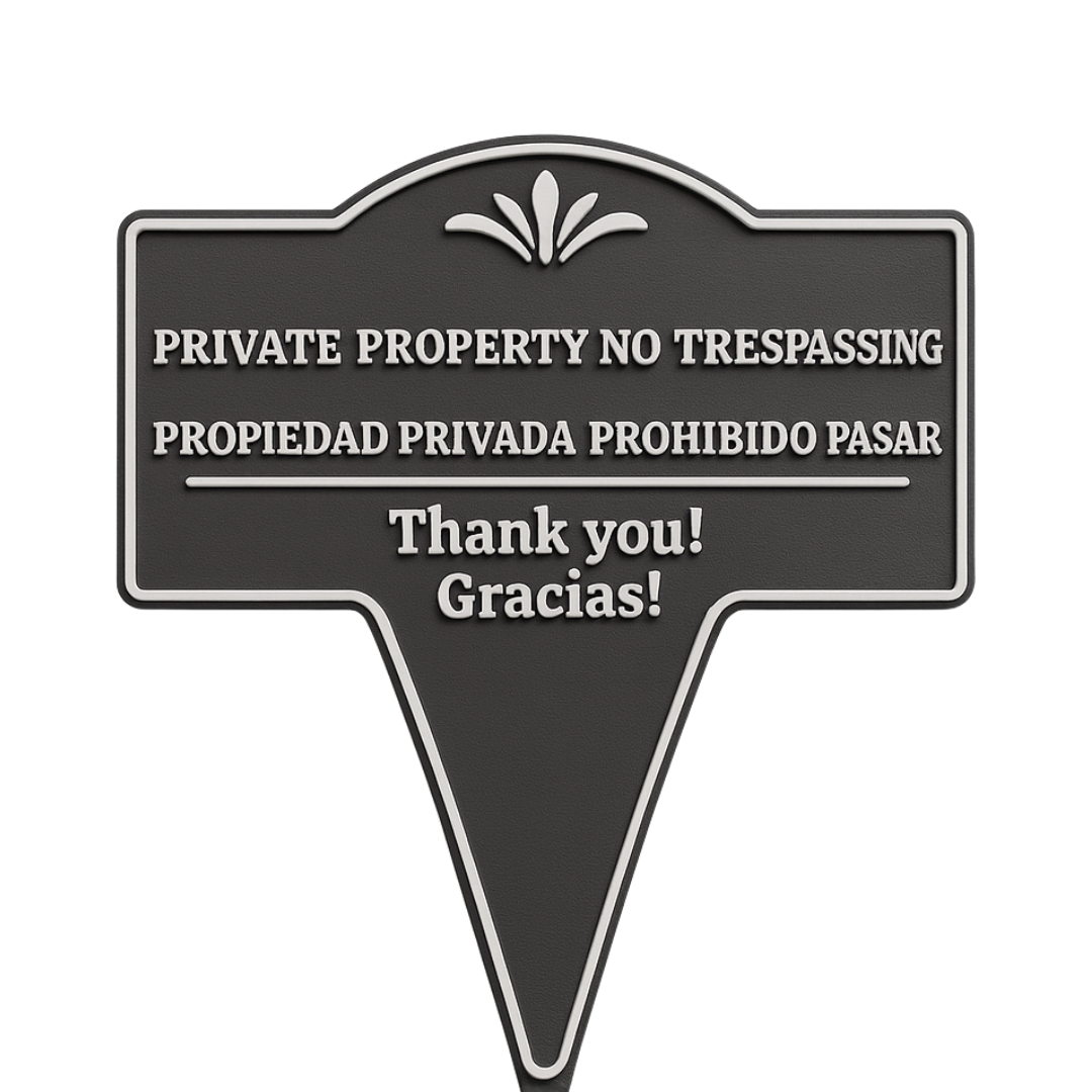 Private Property No Trespassing Sign – Bilingual