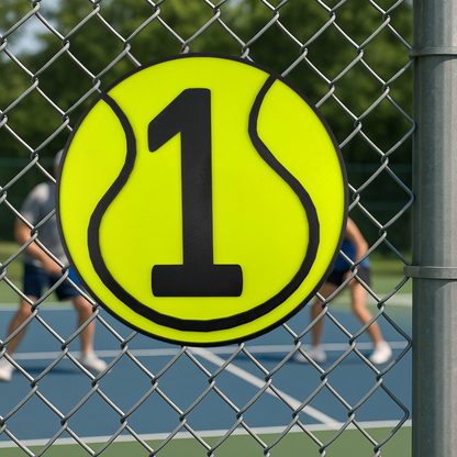 Tennis Court Number Marker – 6"x6" or 11"x11", Easy Install, All-Surface Mount, All-Weather, Non-Rusting PETG, For Facility or Club