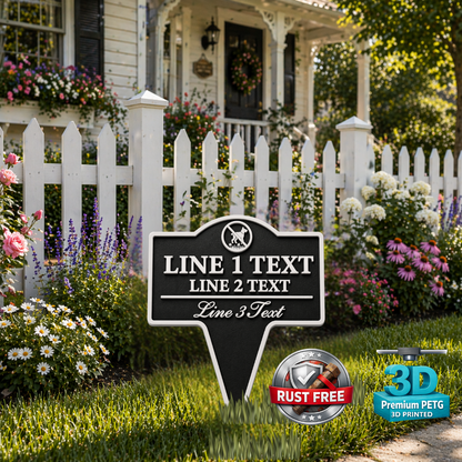 Custom Yard Stake Sign, Personalized Outdoor Lawn Sign, Custom Garden Warning Sign, Pet Lawn Sign, Easy Install Stake Sign