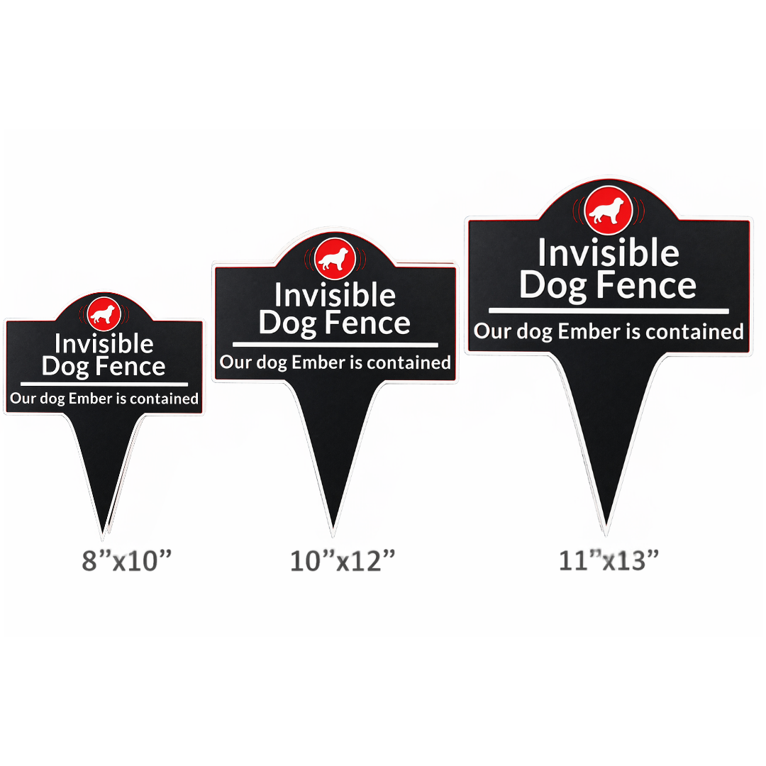 Custom Invisible Dog Fence Sign, Personalized Pet Contained Yard Sign, Outdoor Dog Warning Stake Sign, Weatherproof Garden Sign