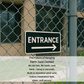 Entrance Right Arrow or Left Arrow –11"x5", Easy Install, All-Surface Mount, Non-Rusting PETG, For Offices, Businesses, or Facilities