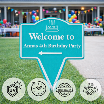 Birthday Yard Stake Sign – Welcome Party Direction