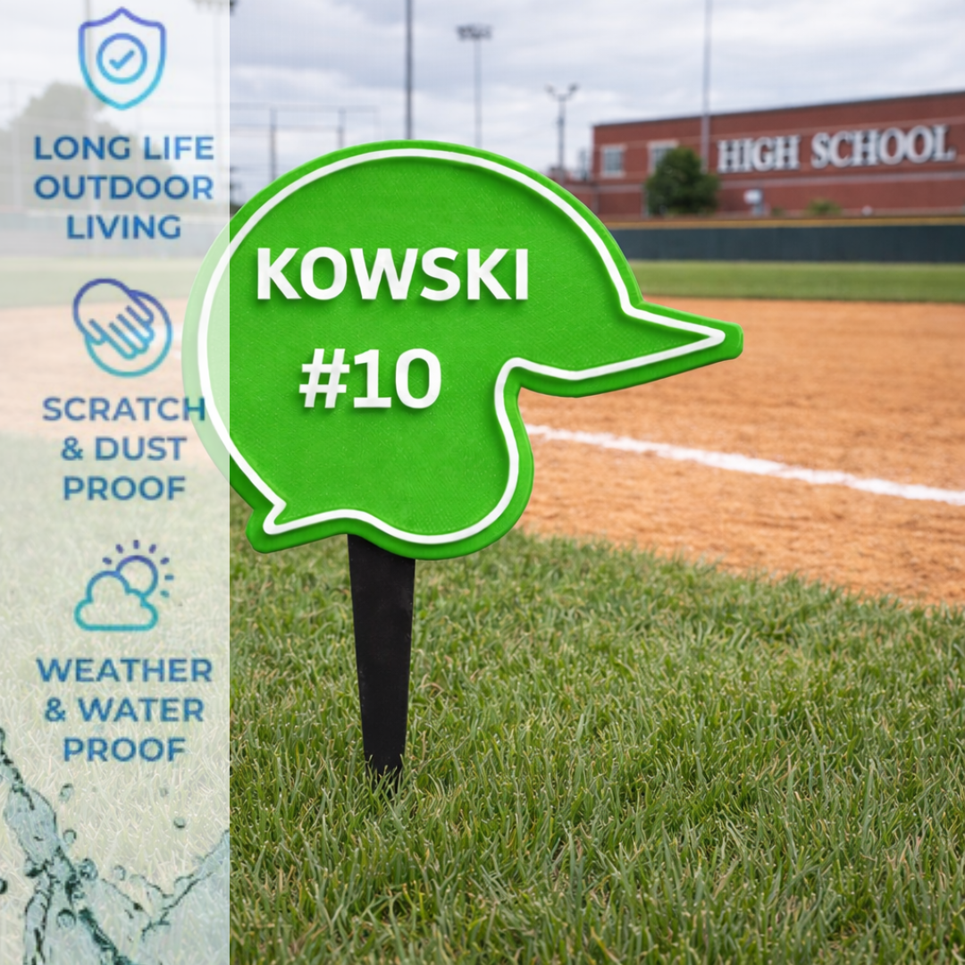 Baseball Helmet Yard Sign – Player Name