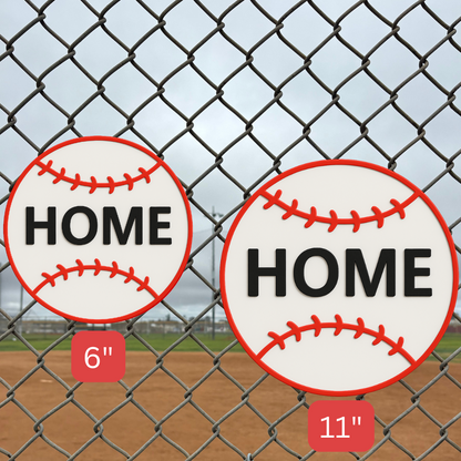 Baseball Home/Away Sign – 6"x6" or 11"x11", Easy Install, All-Surface Mount, All-Weather, Non-Rusting PETG, For Dugouts, Fields