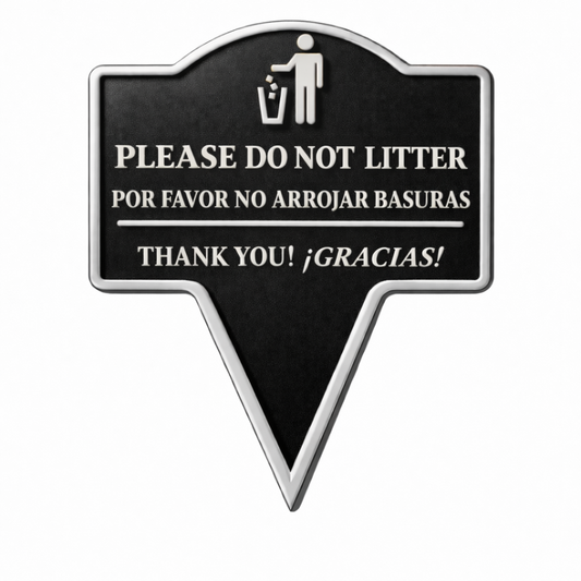 No Littering Yard Sign – Bilingual English Spanish