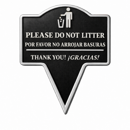 No Littering Yard Sign – Bilingual English Spanish