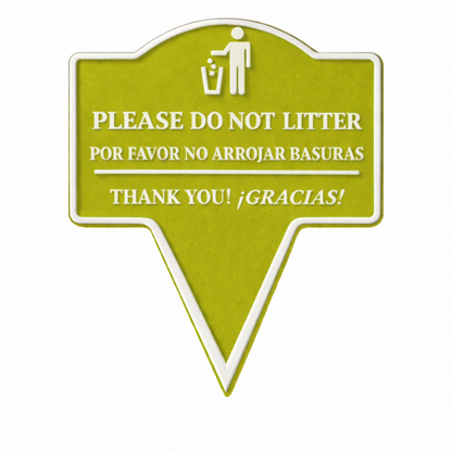 No Littering Yard Sign – Bilingual English Spanish