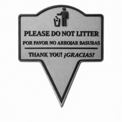 No Littering Yard Sign – Bilingual English Spanish