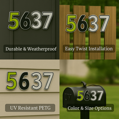 Address Numbers, Twist Connect, Fence, Gates, Personalized Home Address, Numbers, Address Sign, Housewarming Gift, 3D PETG, 10'', 7'', & 5''