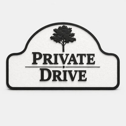 Private Drive Sign, Custom Driveway Sign, Weather Resistant 11x6 Address Plaque, Outdoor Wall Sign, Made in USA