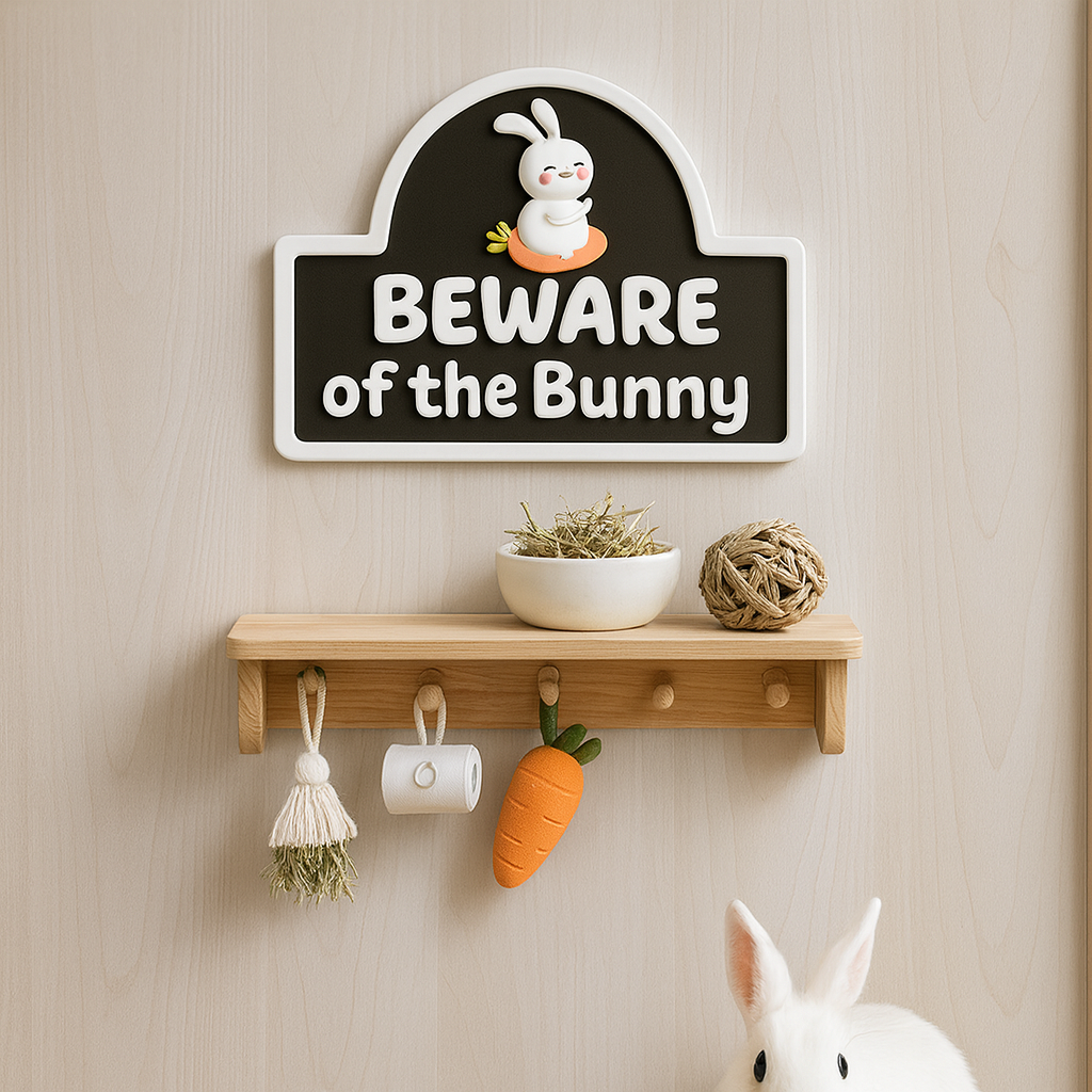 Beware of the Bunny Sign – Cute Rabbit Decor