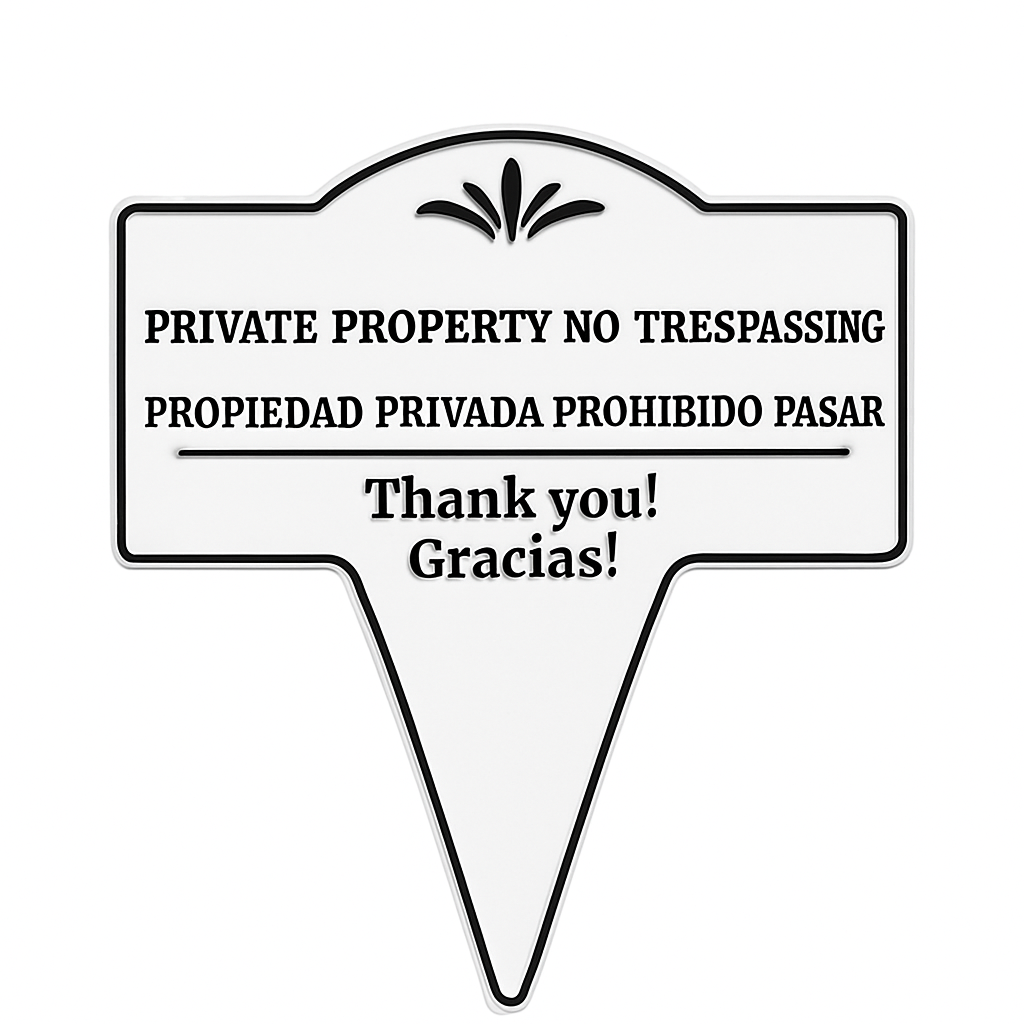 Private Property No Trespassing Sign – Bilingual