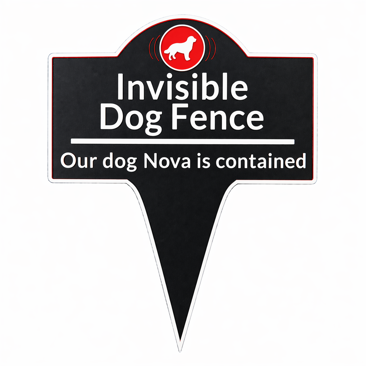 Custom Invisible Dog Fence Sign, Personalized Pet Contained Yard Sign, Outdoor Dog Warning Stake Sign, Weatherproof Garden Sign