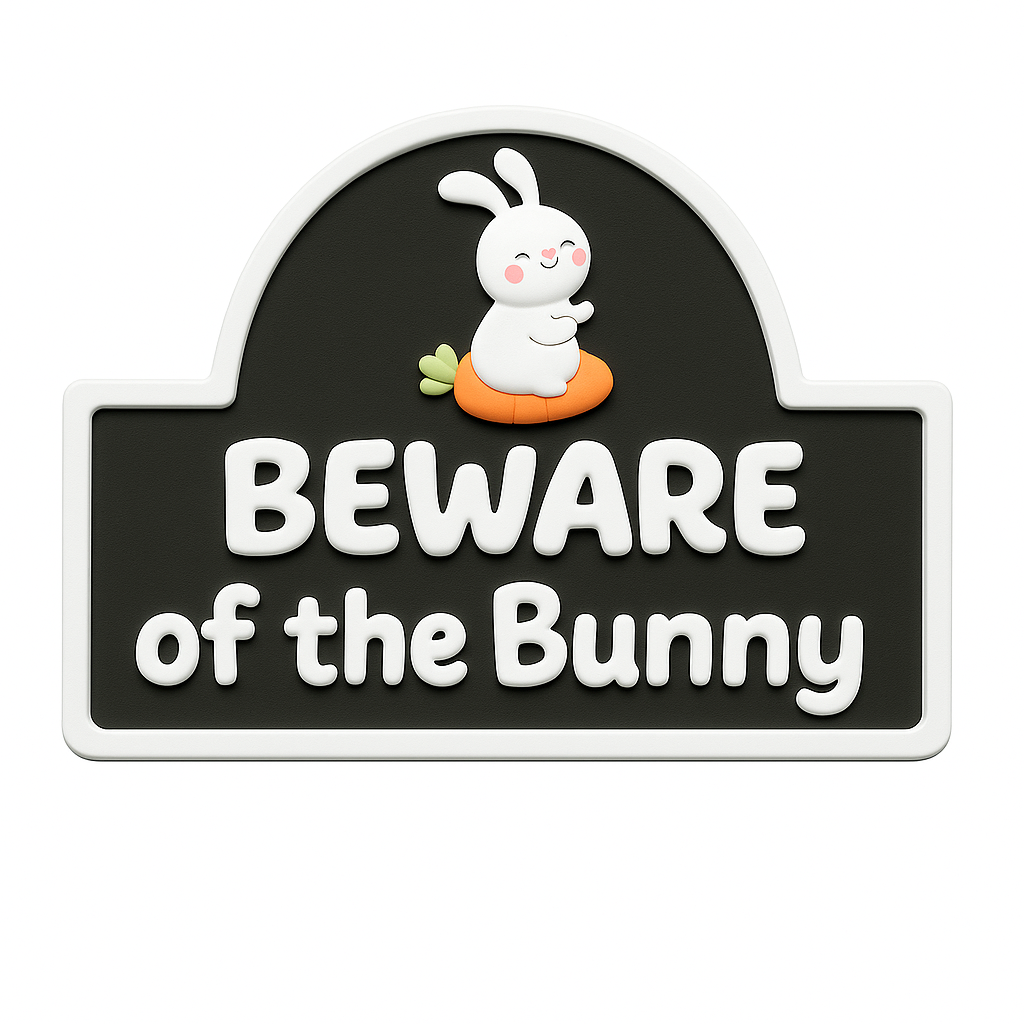 Beware of the Bunny Sign – Cute Rabbit Decor