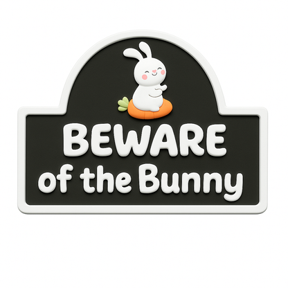 Beware of the Bunny Sign – Cute Rabbit Decor