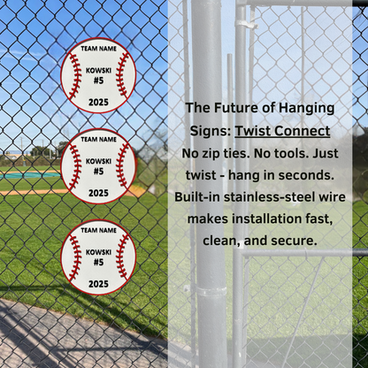 Custom Baseball Team Sign – 6"x6" or 11"x11", Easy Install, All-Surface Mount, All-Weather, Non-Rusting PETG, For Dugouts, Fields, or Rooms