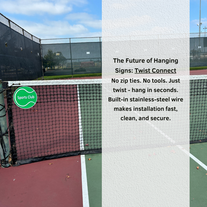 Custom Tennis Court Sign – 6"x6" or 11"x11", Easy Install, All-Surface Mount, All-Weather, Non-Rusting PETG, For Facility, Clubs, or Rooms