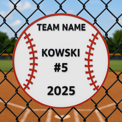 Custom Baseball Team Sign – 6"x6" or 11"x11", Easy Install, All-Surface Mount, All-Weather, Non-Rusting PETG, For Dugouts, Fields, or Rooms