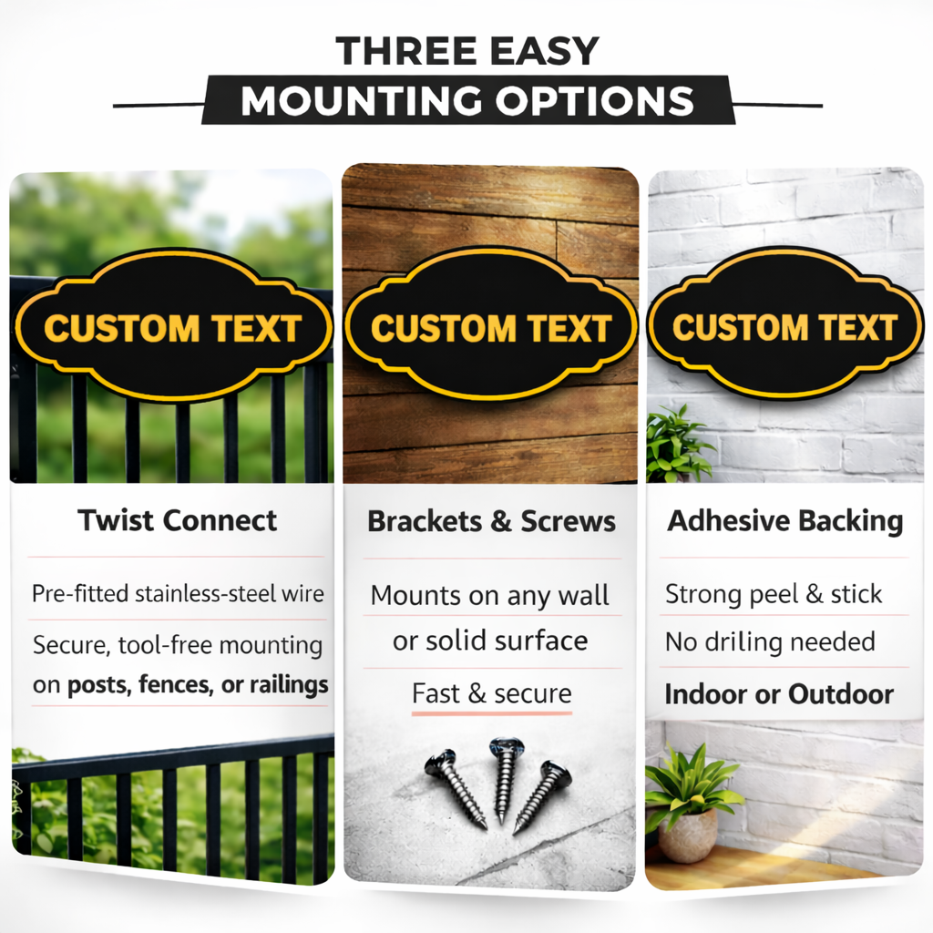 Custom Text Sign – Decorative Name Plaque