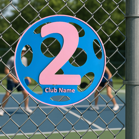 Custom Pickleball Court Number Marker – 6"x6", 11"x11", Easy Install, All-Surface Mount, All-Weather, Non-Rusting PETG, For Facility & Club