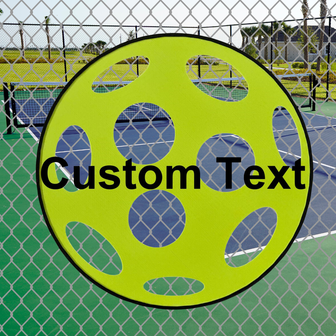 Large Custom Name Pickleball Sign 11'' X 11''-Quick Connect, Unique, Facility, Supplies, Signs, Fence, Nets