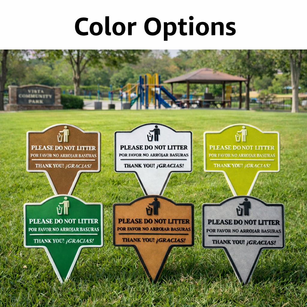 No Littering Yard Sign – Bilingual English Spanish