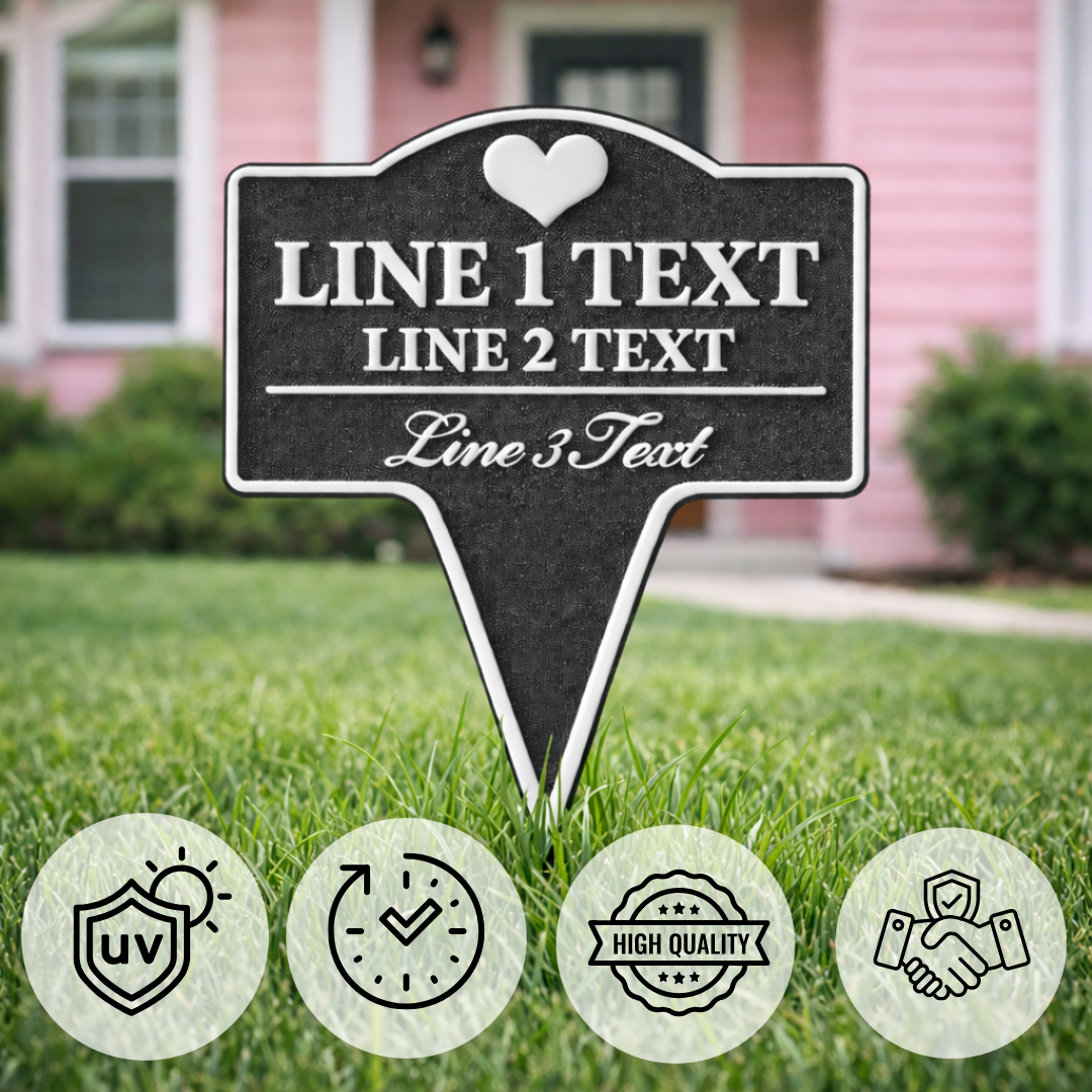 Personalized Heart Yard Stake Sign