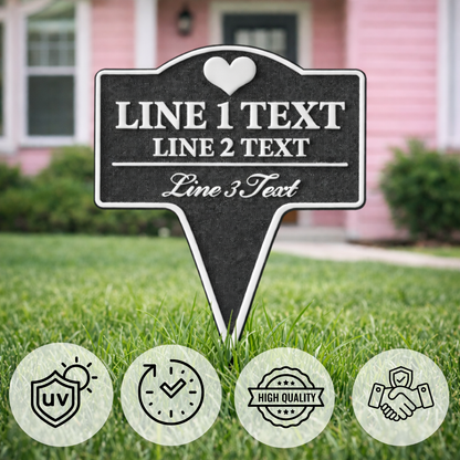 Personalized Heart Yard Stake Sign