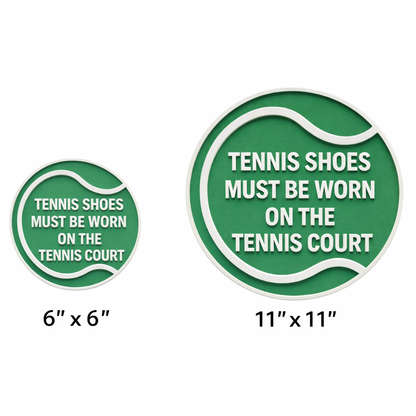 Tennis Court Shoes Required Sign