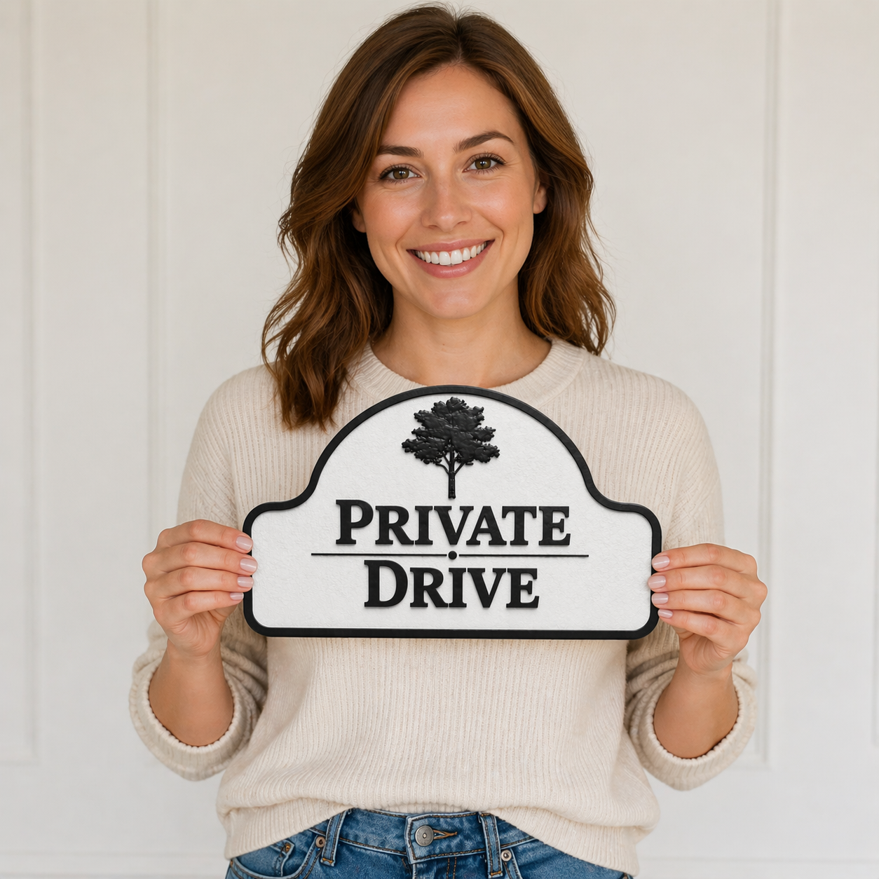 Private Drive Sign, Custom Driveway Sign, Weather Resistant 11x6 Address Plaque, Outdoor Wall Sign, Made in USA