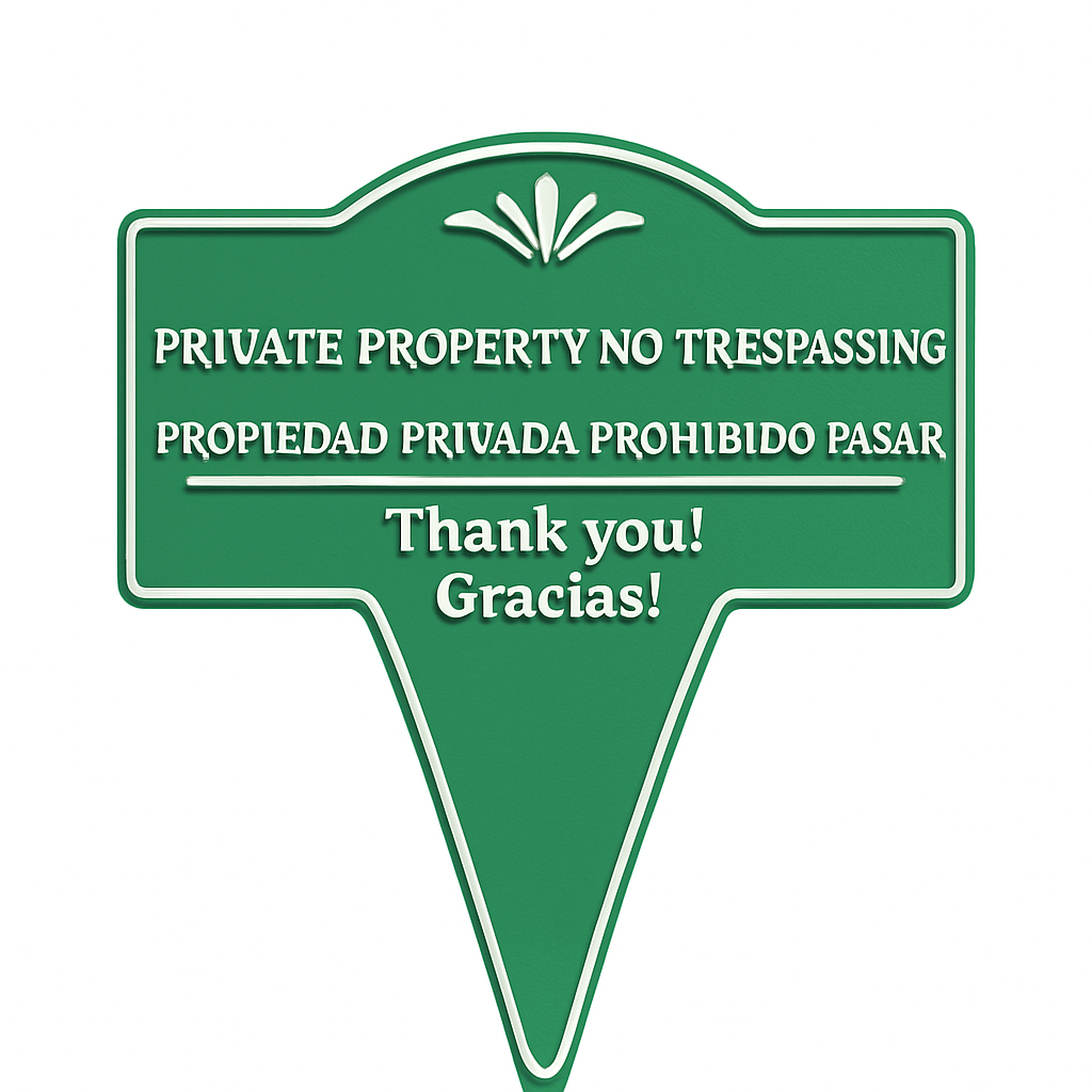 Private Property No Trespassing Sign – Bilingual