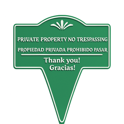 Private Property No Trespassing Sign – Bilingual
