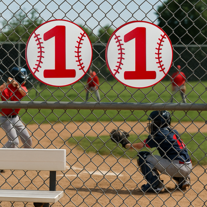 Baseball Field Number Sign – 6"x6", 11"x11", Easy Install, All-Surface Mount, All-Weather, Non-Rusting PETG, Perfect for Dugouts & Fields