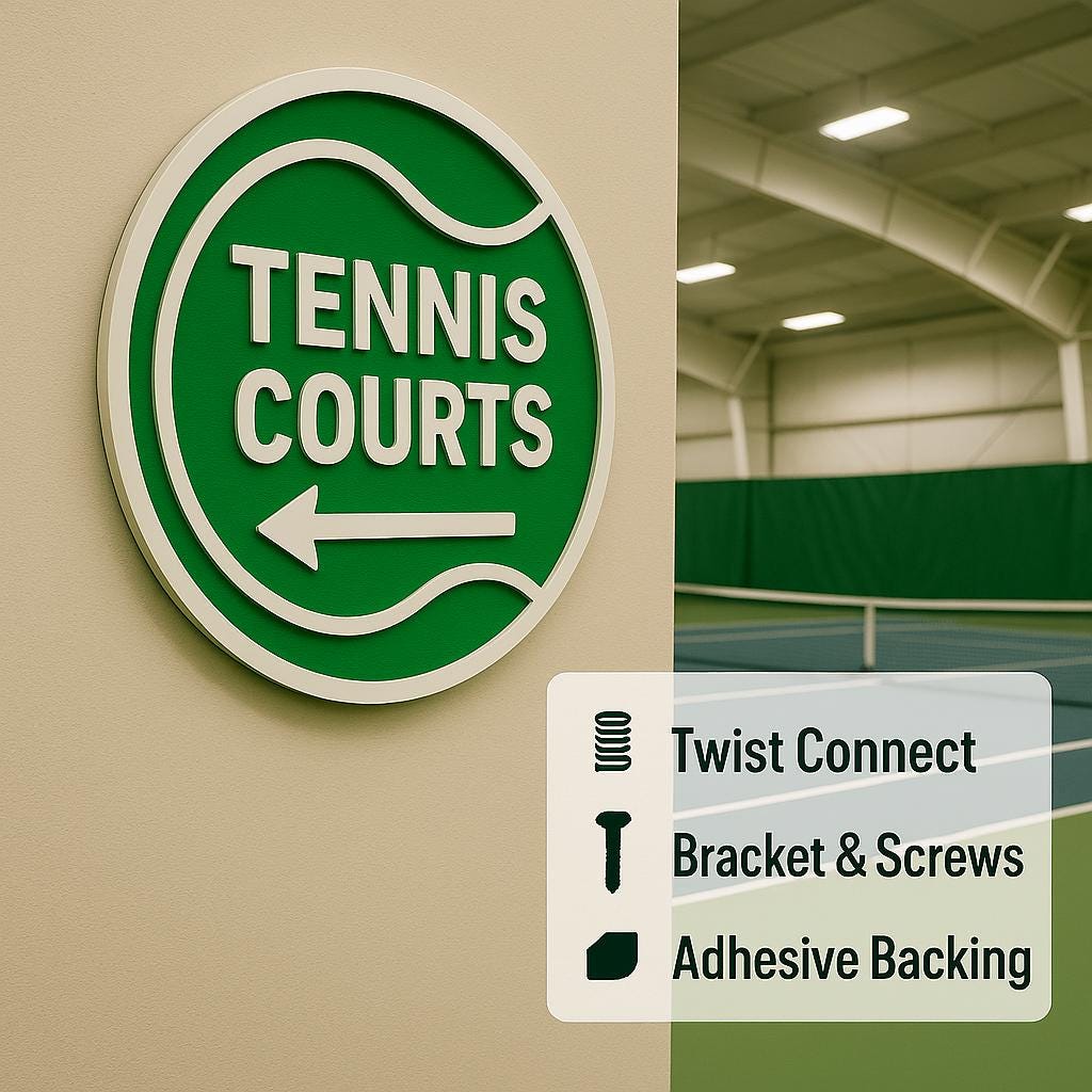 Tennis Court Arrow Sign – Left or Right