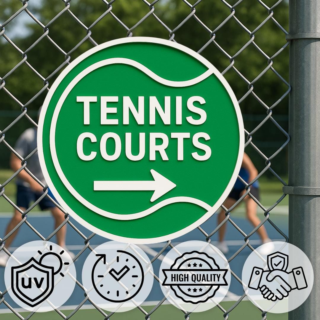 Tennis Court Arrow Sign – Left or Right