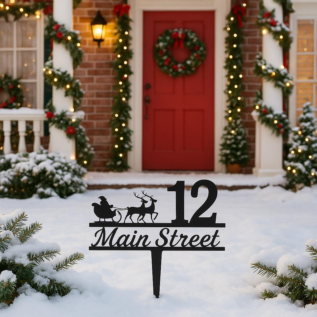 Holiday Address Yard Stake Sign – Christmas