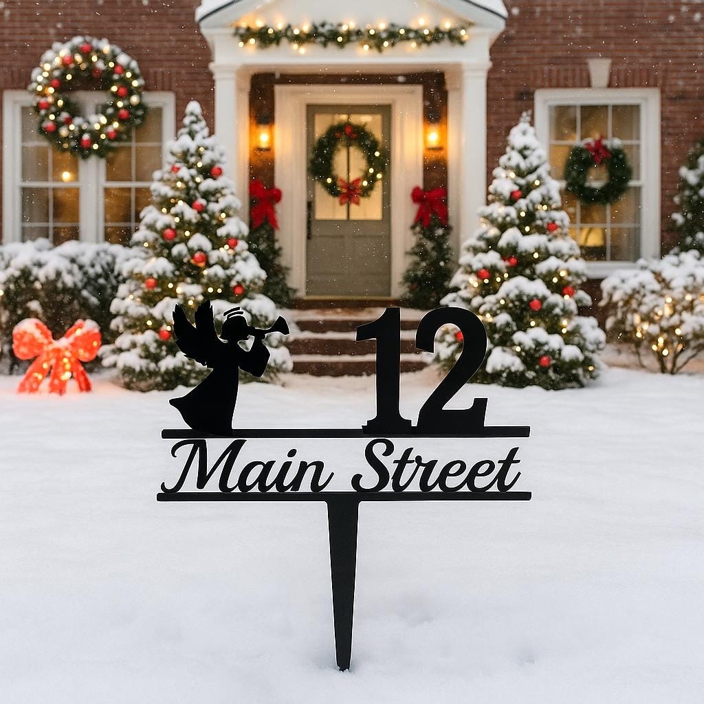 Holiday Address Yard Stake Sign – Christmas