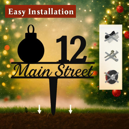 Holiday Address Yard Stake Sign – Christmas