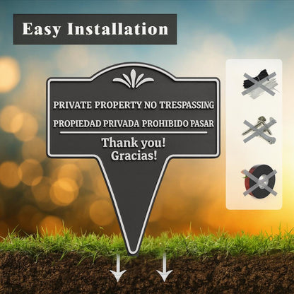 Private Property No Trespassing Sign – Bilingual