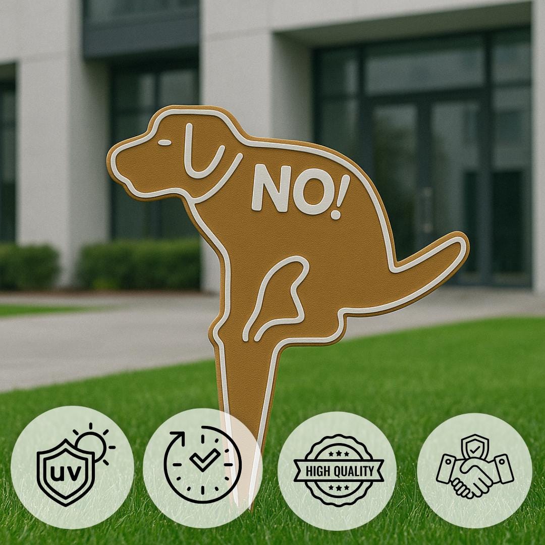 No Pooping Dog Yard Sign – Lawn Warning