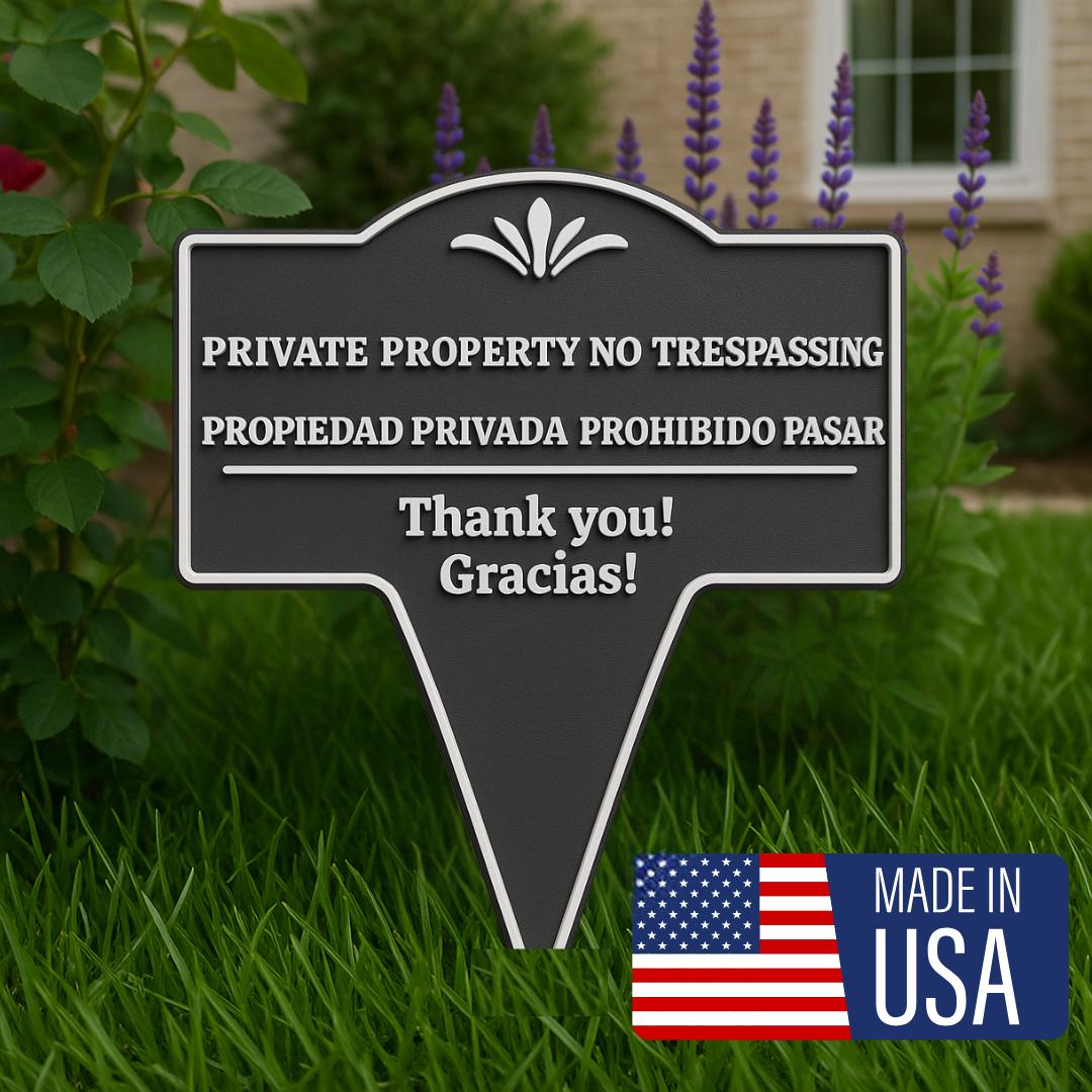 Private Property No Trespassing Sign – Bilingual