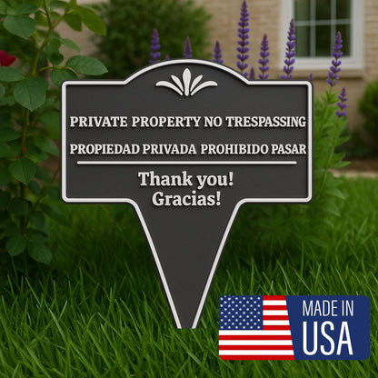 Private Property No Trespassing Sign – Bilingual