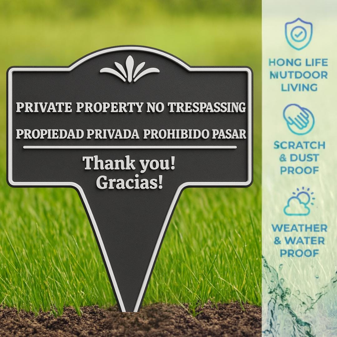 Private Property No Trespassing Sign – Bilingual
