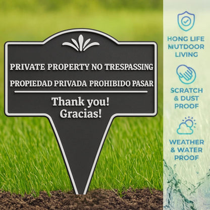 Private Property No Trespassing Sign – Bilingual