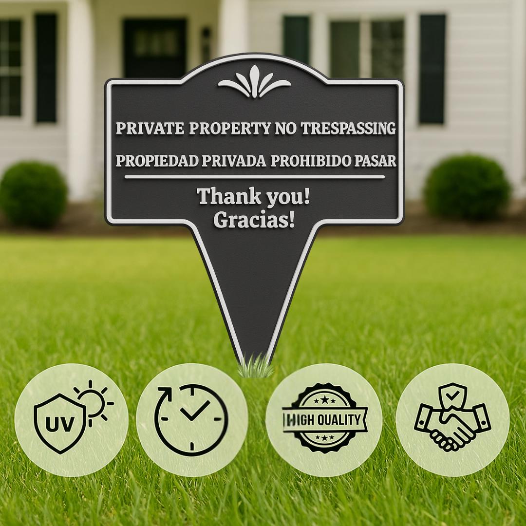 Private Property No Trespassing Sign – Bilingual