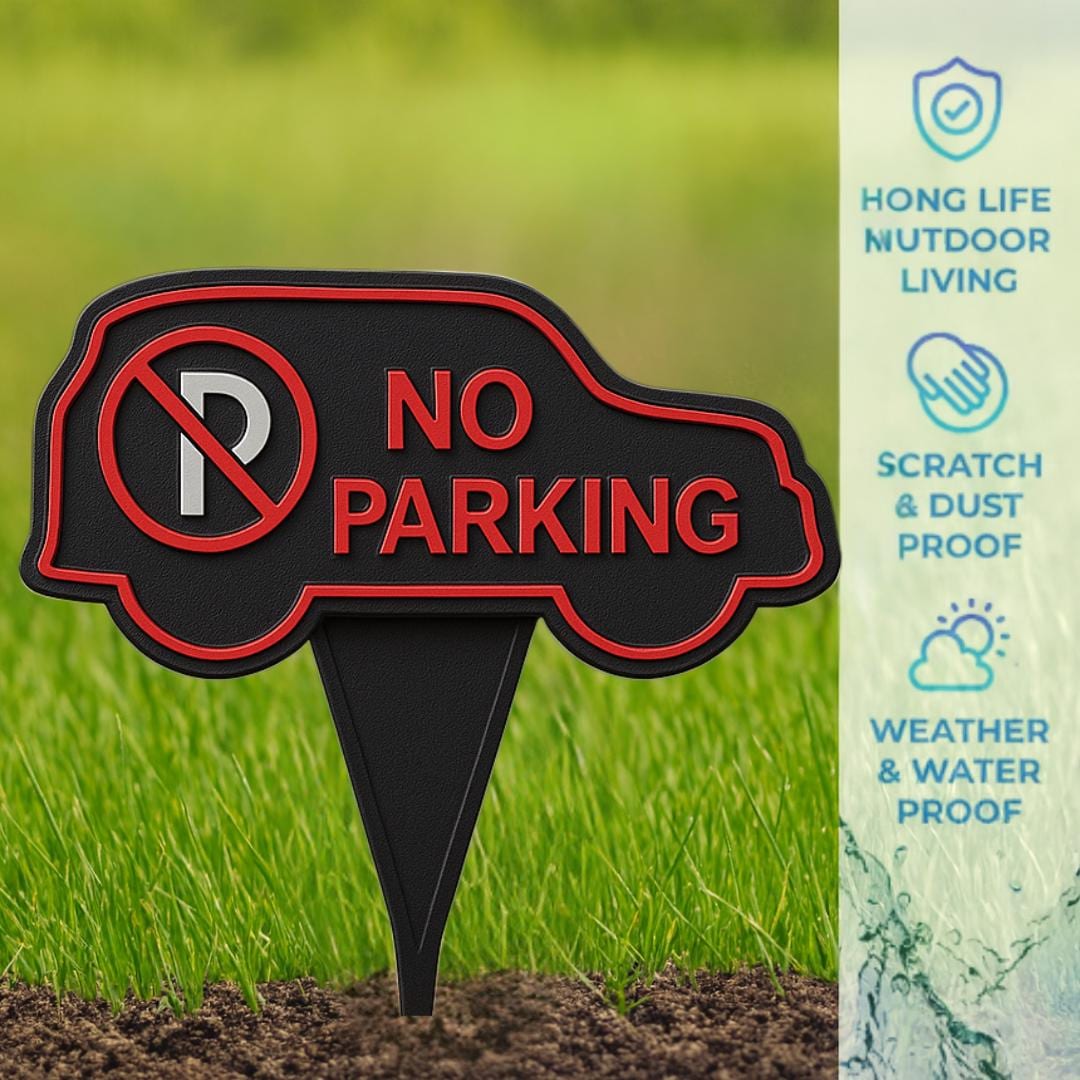 No Parking Car-Shaped Yard Sign – Driveway