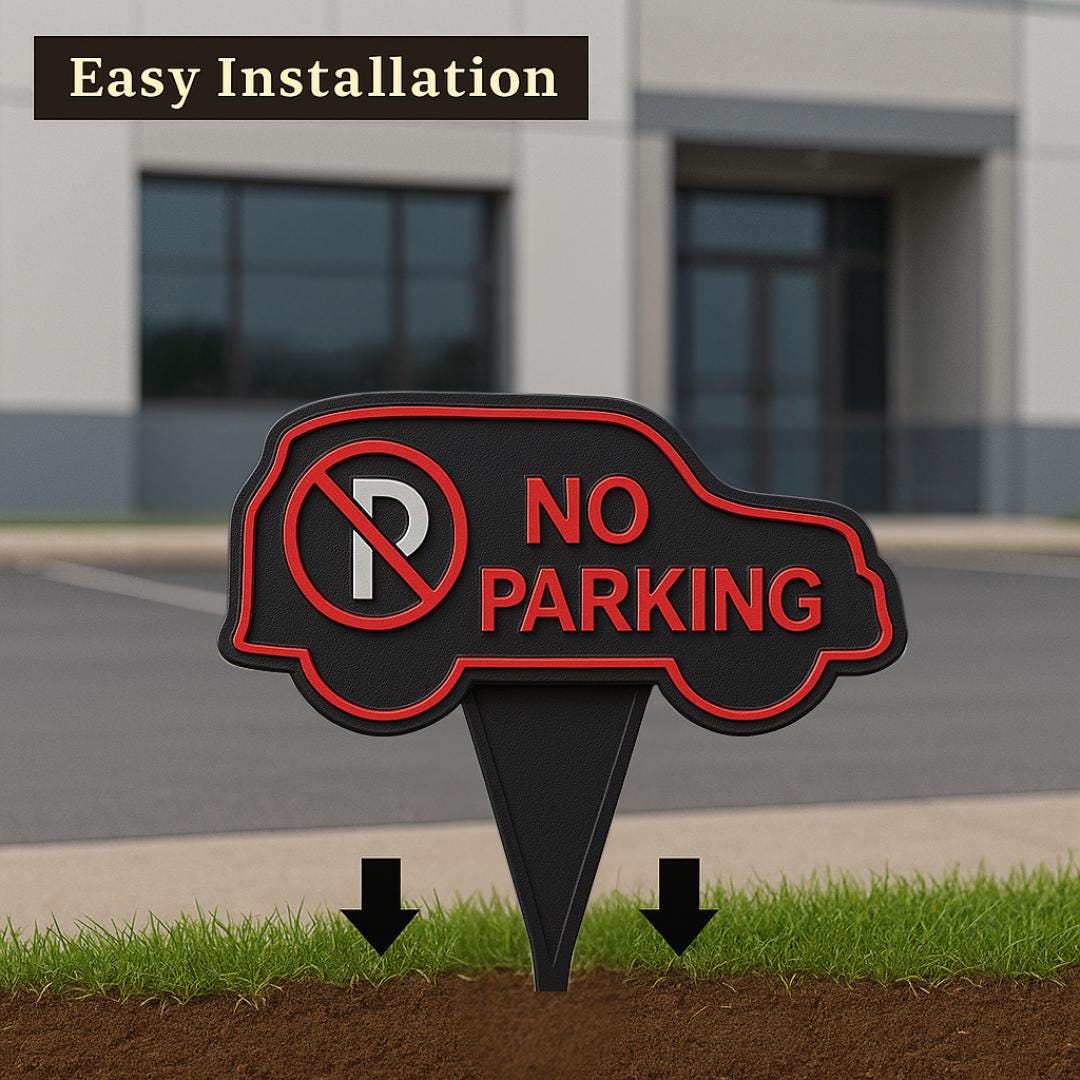 No Parking Car-Shaped Yard Sign – Driveway