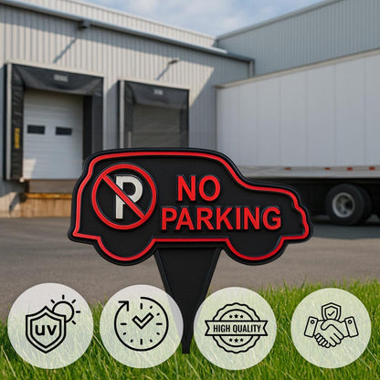 No Parking Car-Shaped Yard Sign – Driveway