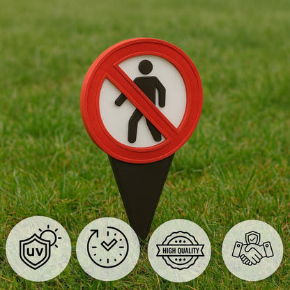 No Pedestrian Yard Sign – Outdoor Property Warning