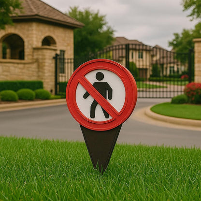 No Pedestrian Yard Sign – Outdoor Property Warning
